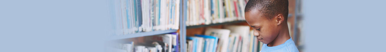 Boy reading a book