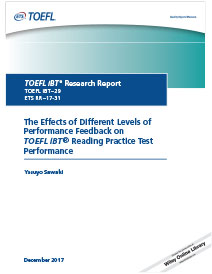 en savoir plus sur les effets des différents niveaux de retour de performance sur la performance des tests pratiques de lecture iBT du TOEFL