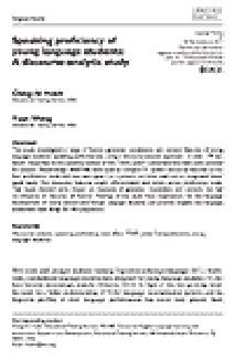 En savoir plus sur la maîtrise de l’expression orale chez les jeunes étudiants en langues : une étude discursive-analytique