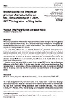 En savoir plus sur l’étude des effets des caractéristiques des prompts sur la comparabilité des tâches d’écriture intégrées du TOEFL iBT