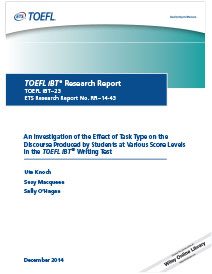 Lisez-en plus sur une étude sur l’effet du type de tâche sur le discours produit par les élèves à différents niveaux de score lors du test d’écriture TOEFL iBT