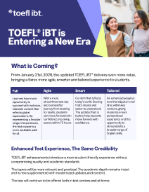 Mises à jour du TOEFL iBT pour les conseillers