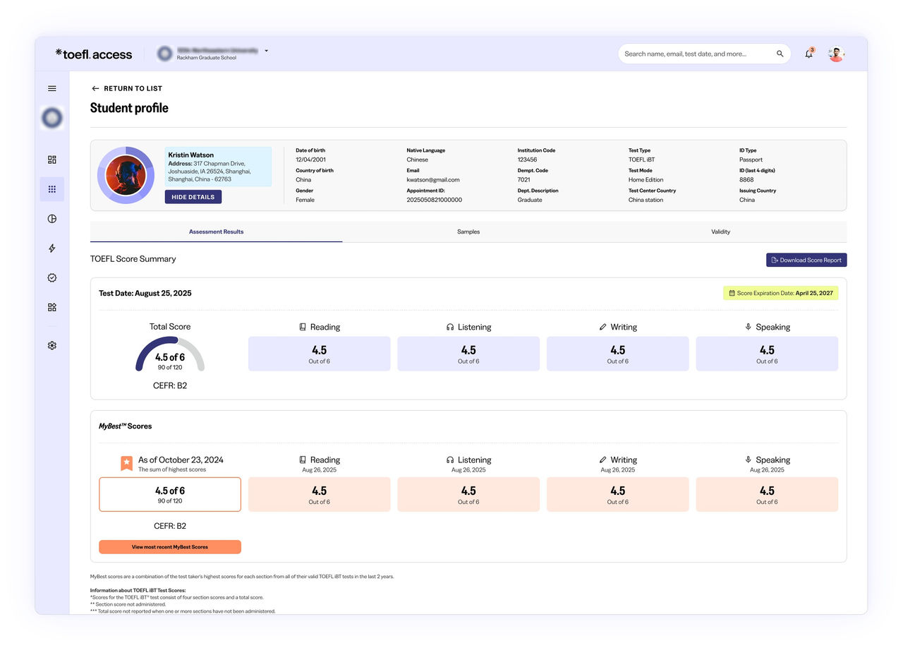 Rapport de score