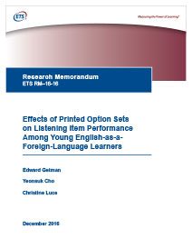 Read more about effects of printed option sets on listening item performance among young English-as-a-foreign-language learners